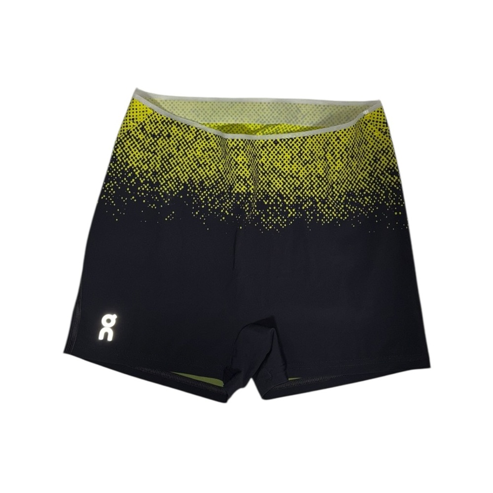 On Running Lime and Black Race Shorts
